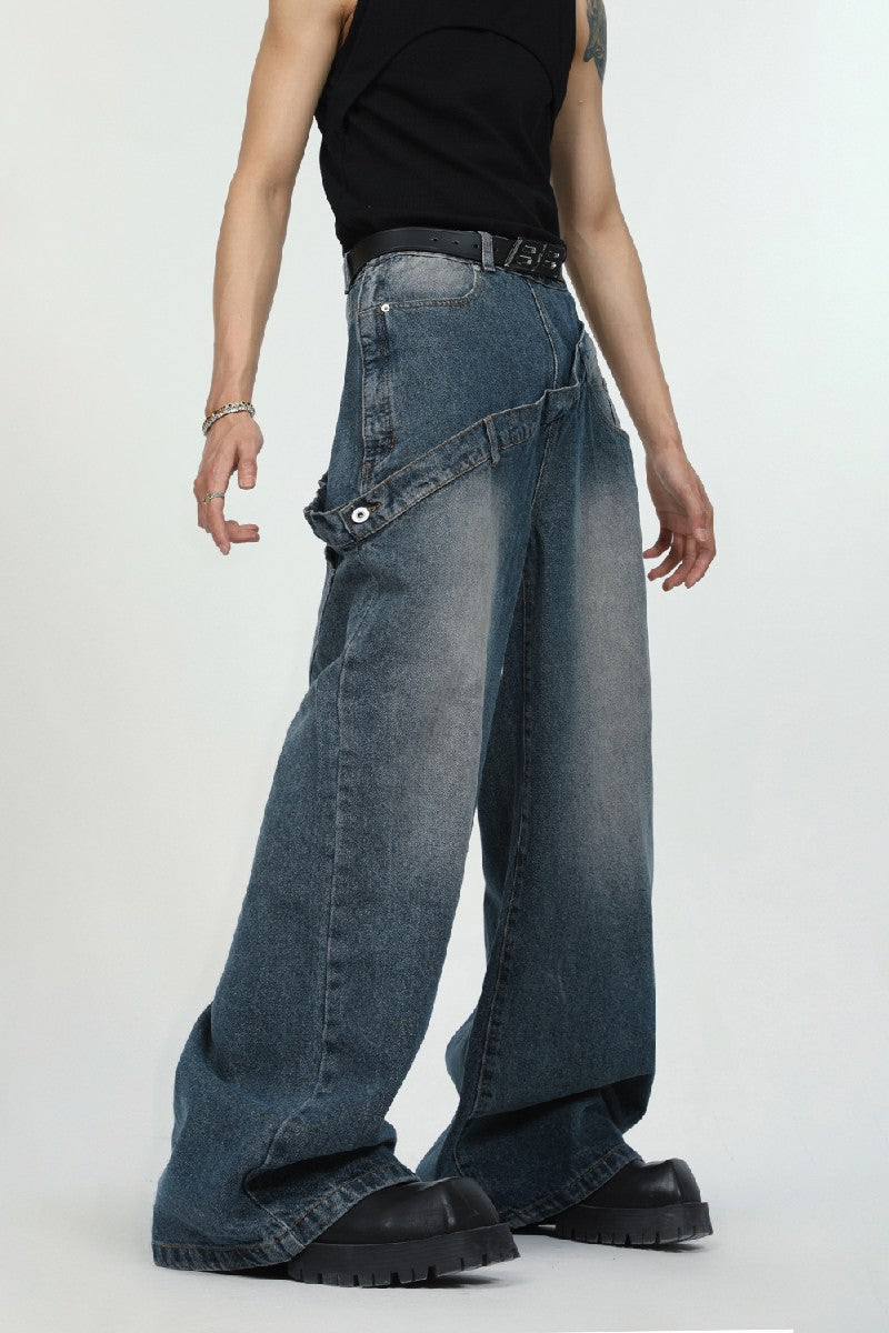 Fake Two-Piece Loose Jeans