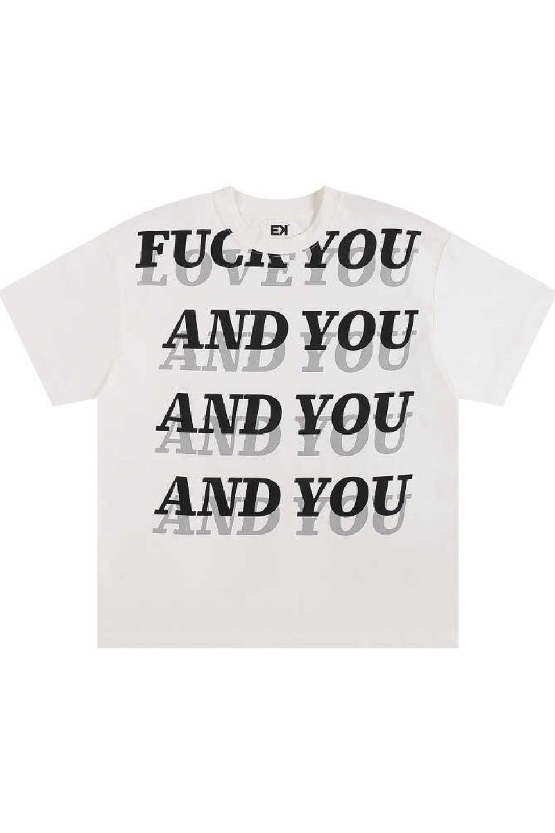 Slogan Lettering Crewneck Tee