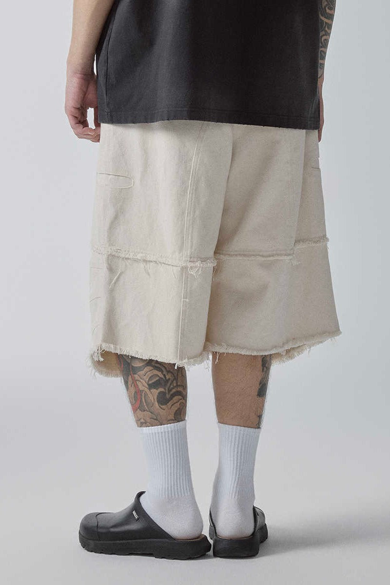 Patchwork Knee-Length Shorts
