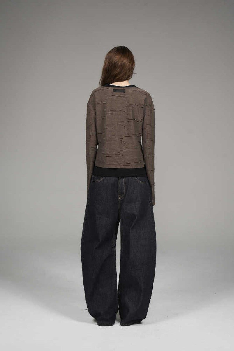 Layered Texture Long Sleeve Tee