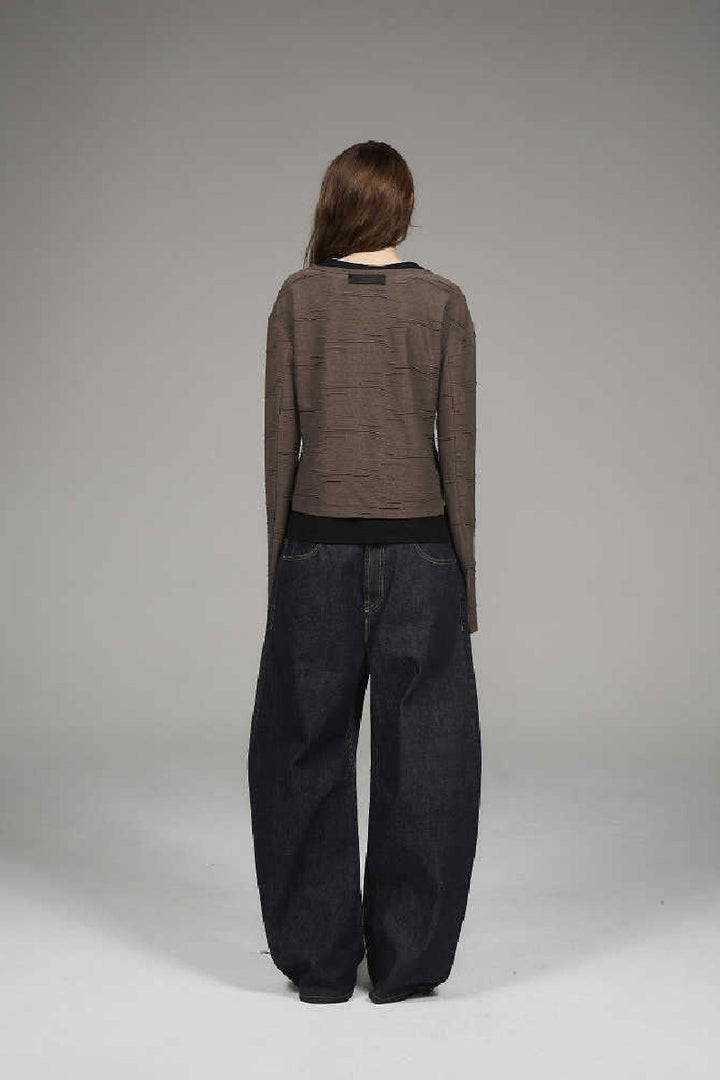 Layered Texture Long Sleeve Tee