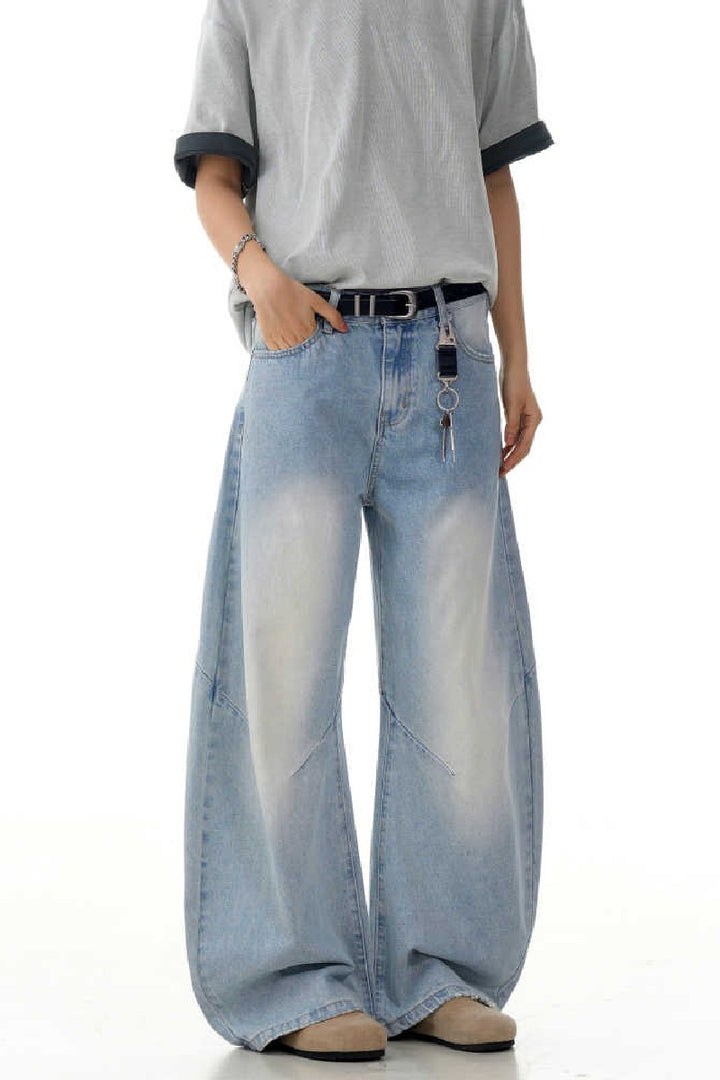 Light Blue Wrinkled Blade Jeans