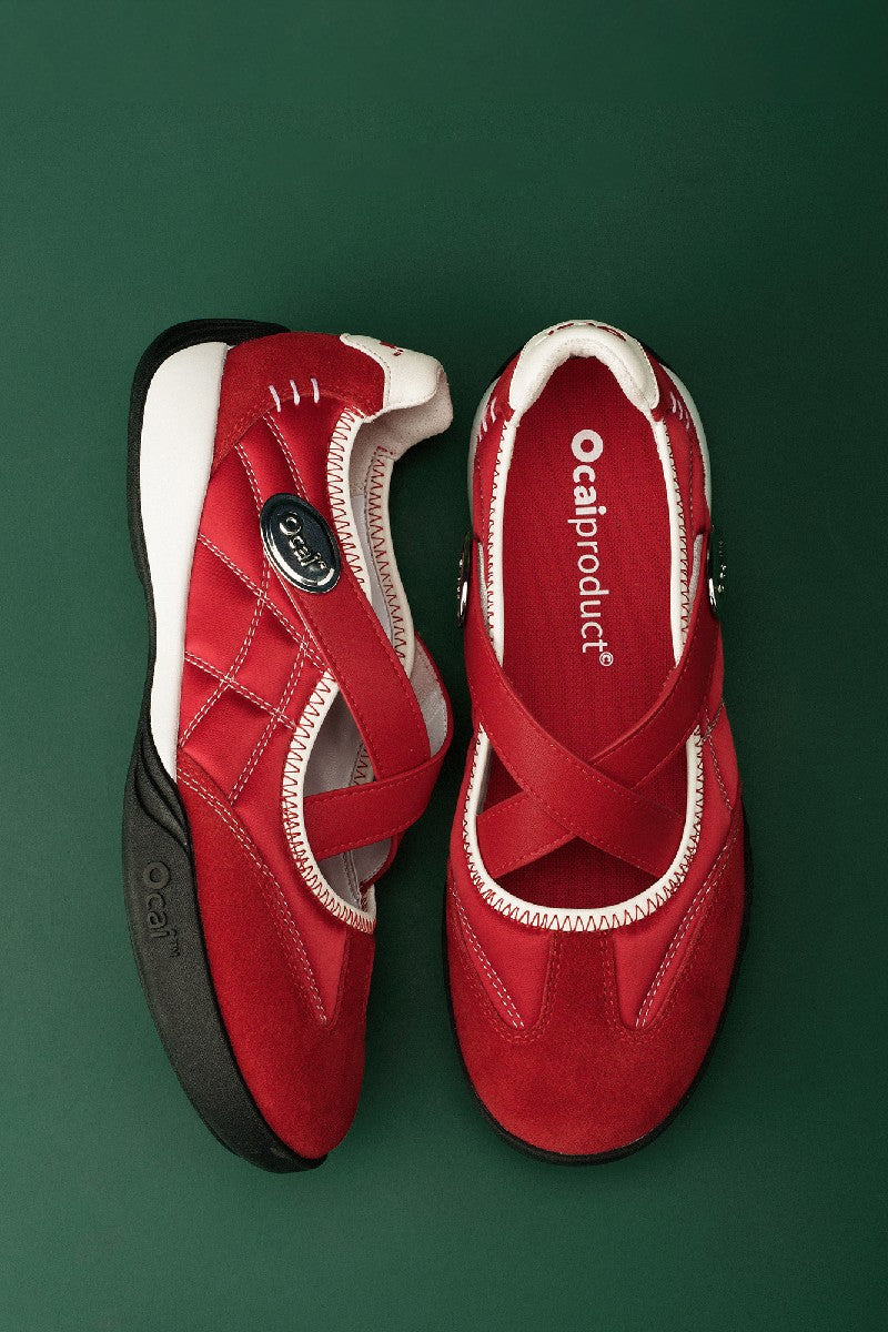 Shiny Red Ballet Trainers