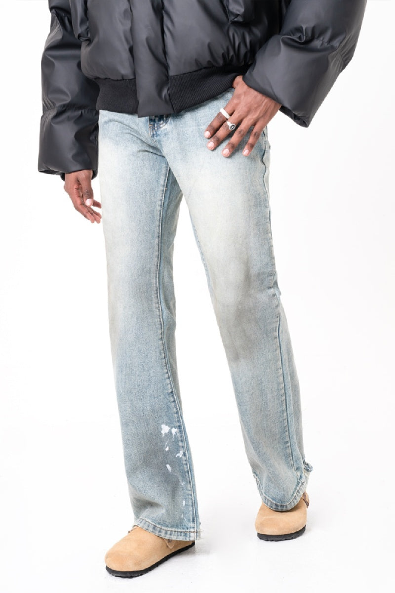 Vintage Distressed Straight Jeans