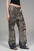 Snakeskin Print Faux Leather Pants