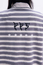 Striped Layered Longsleeve Polo Tee