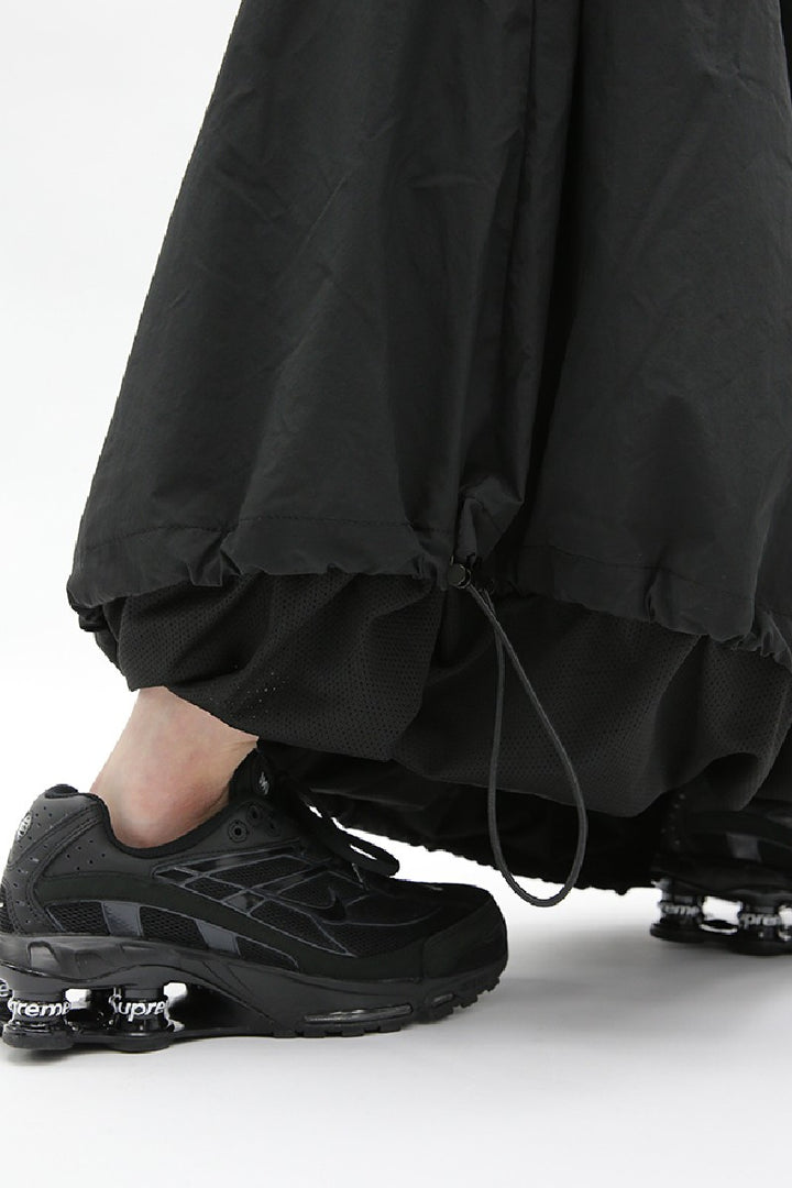 Adjustable Black Windbreaker Skirt