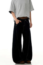 Black Deconstructed Blade Jeans