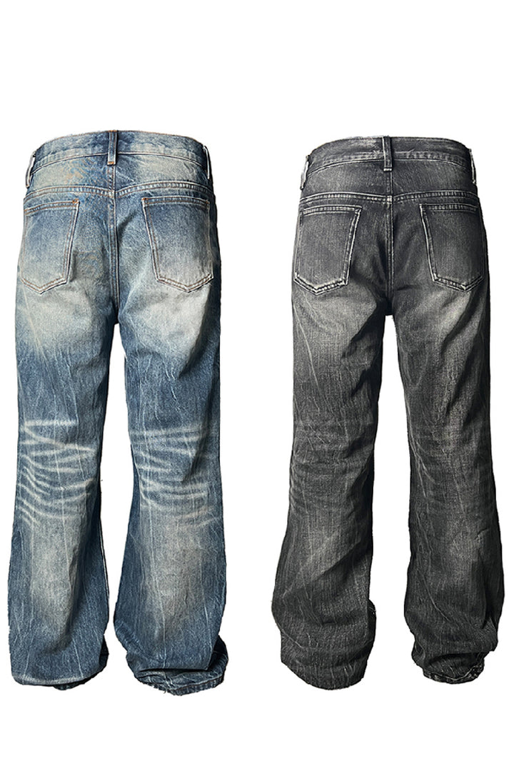 Flash Whisker Washed Flared Jeans