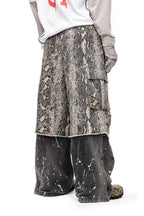 Layered Paint Wash Cargo Pants