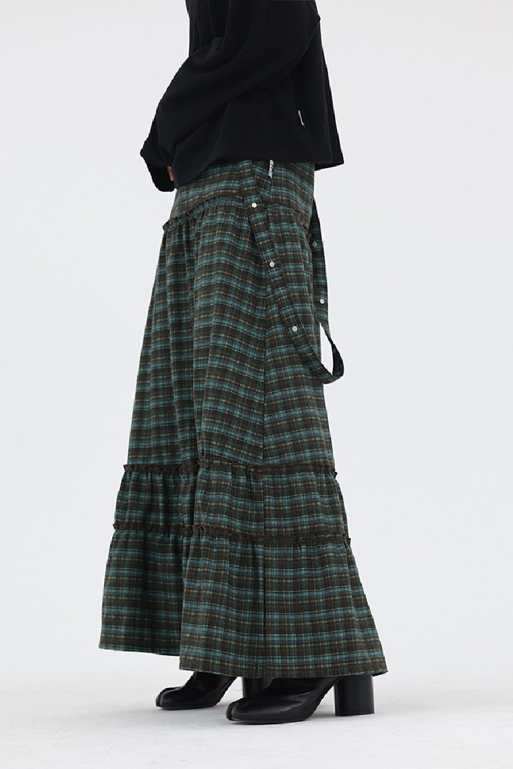 Retro Plaid A-Line Skirt