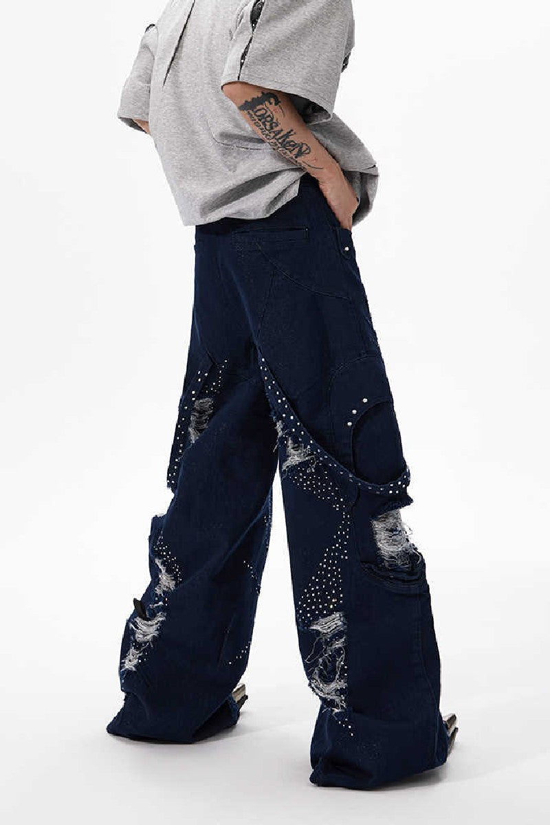 Pearl Studded Distressed Jeans