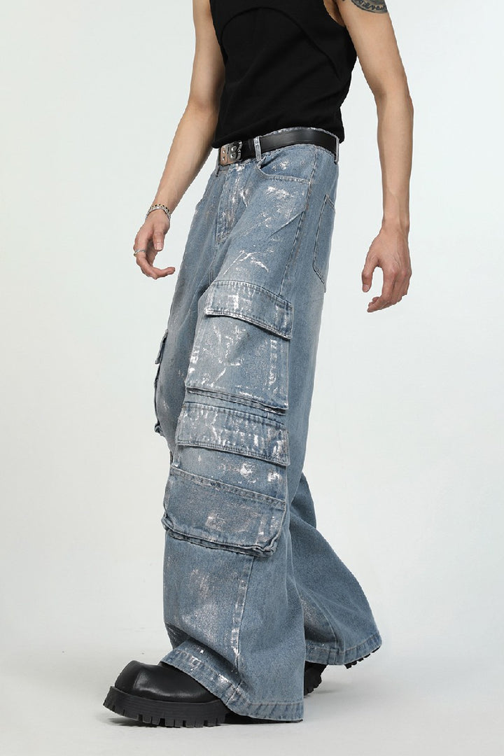 Graffiti Loose Flared Jeans