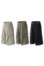 Washed Multi Pocket Cargo Shorts