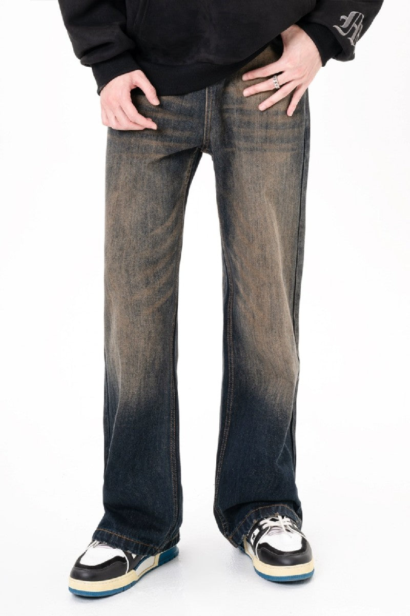 Distressed Straight Loose Jeans