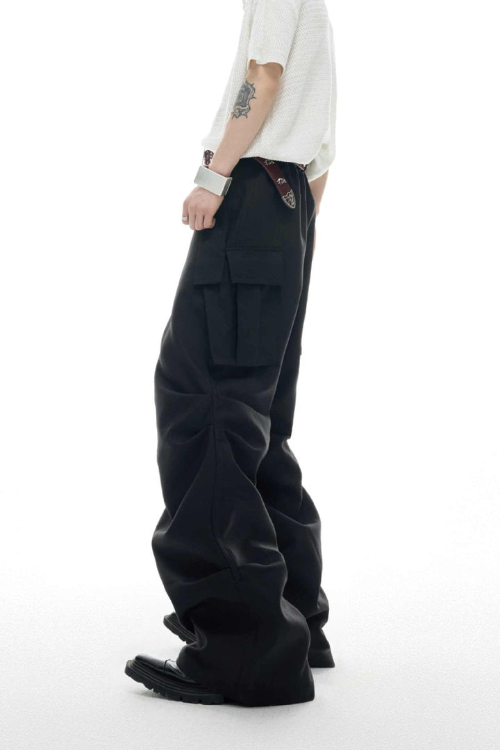 Wrinkled Pocket Cargo Pants