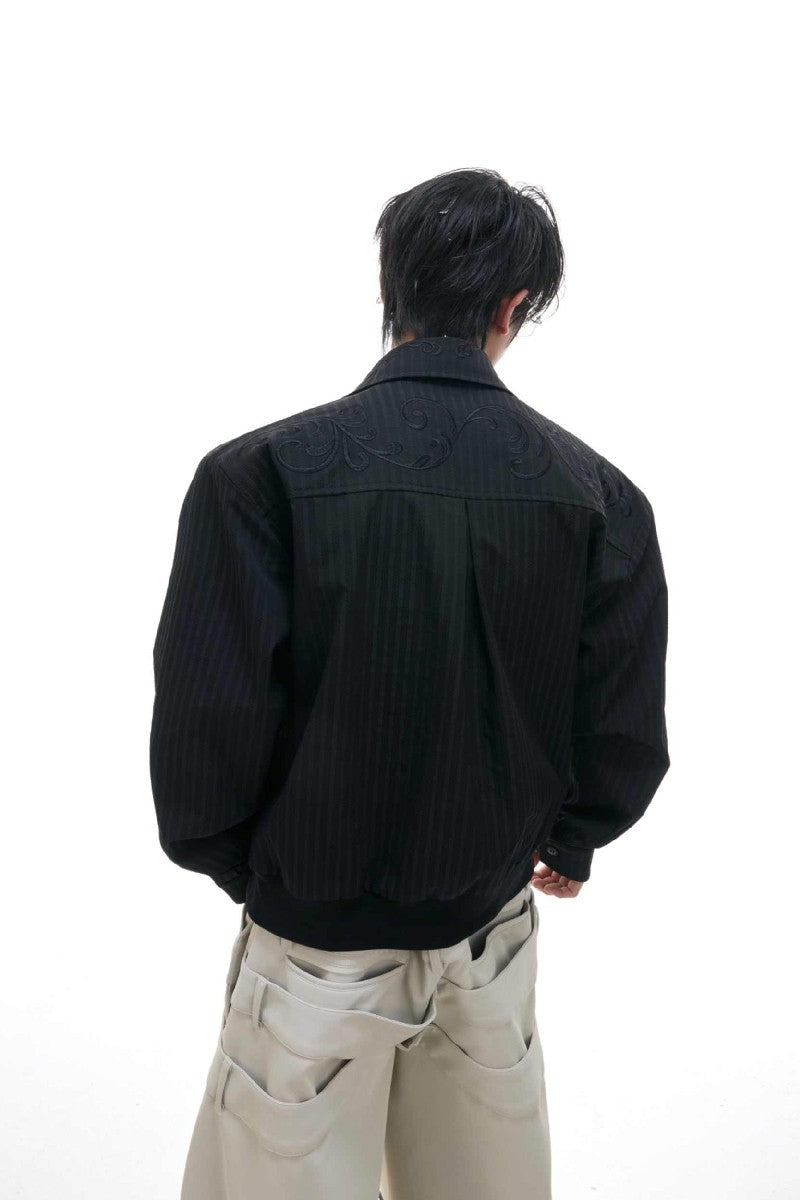 Textured Embroidered Cropped Shirt