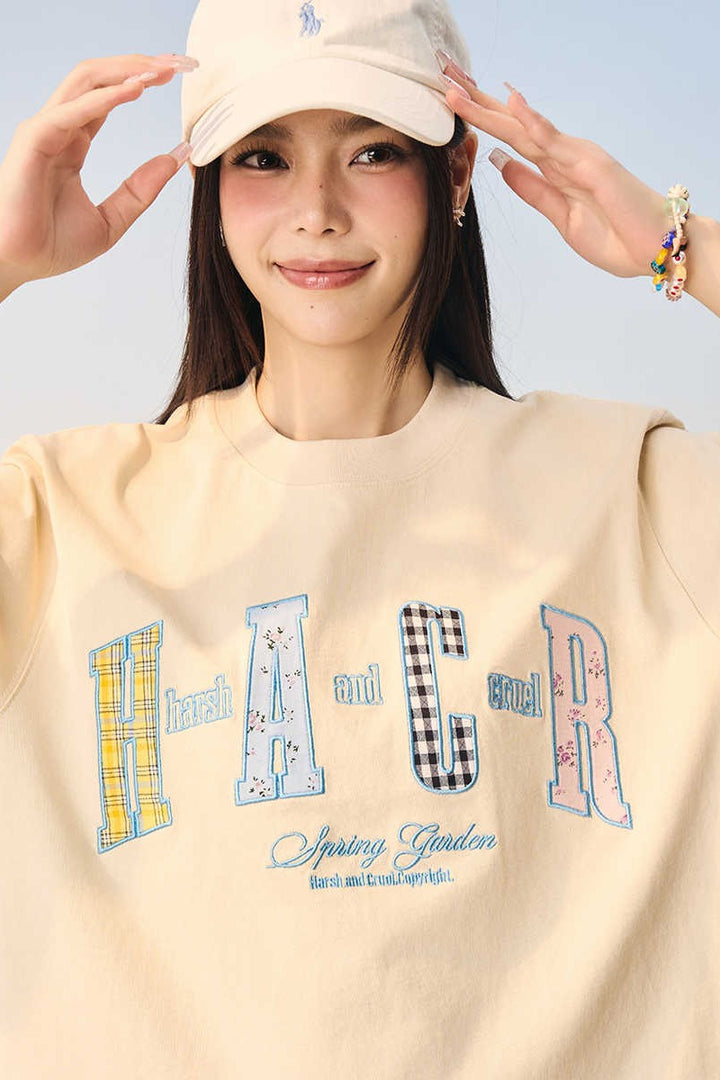 Colorblock Floral Patch Tee