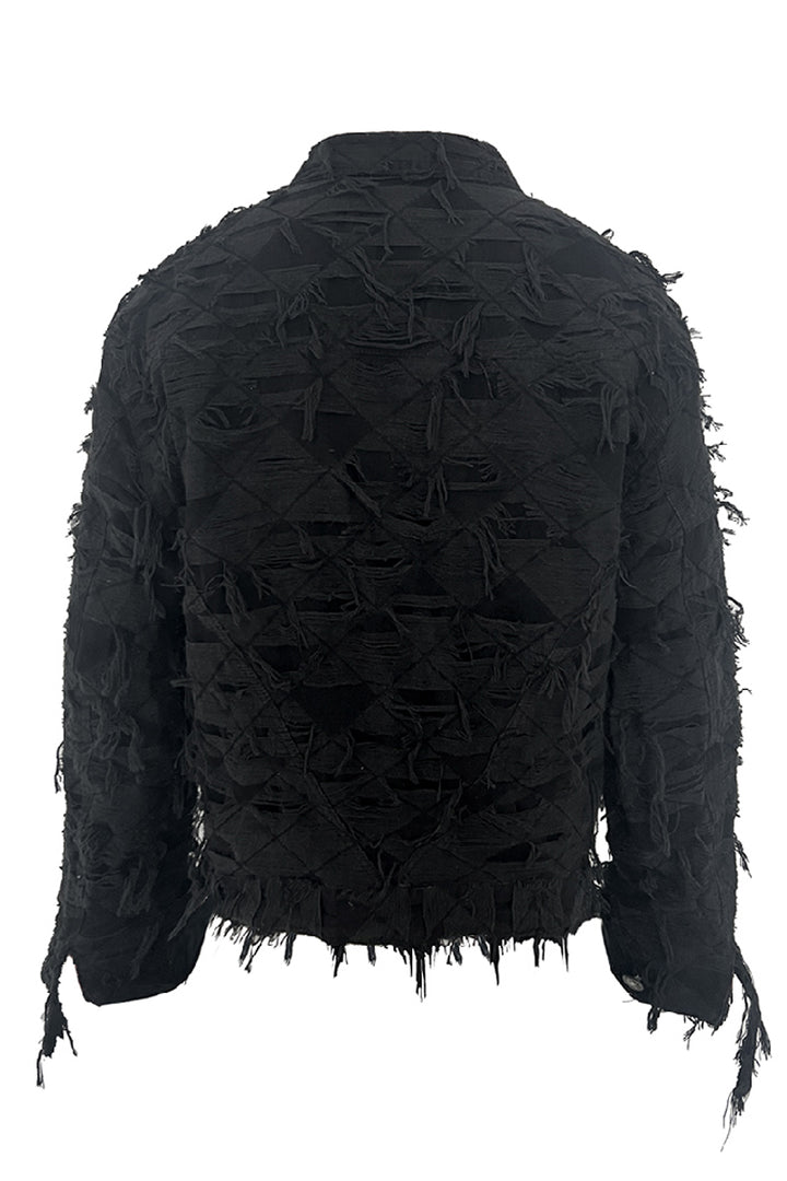 Mummified Fringe Distressed Jacket