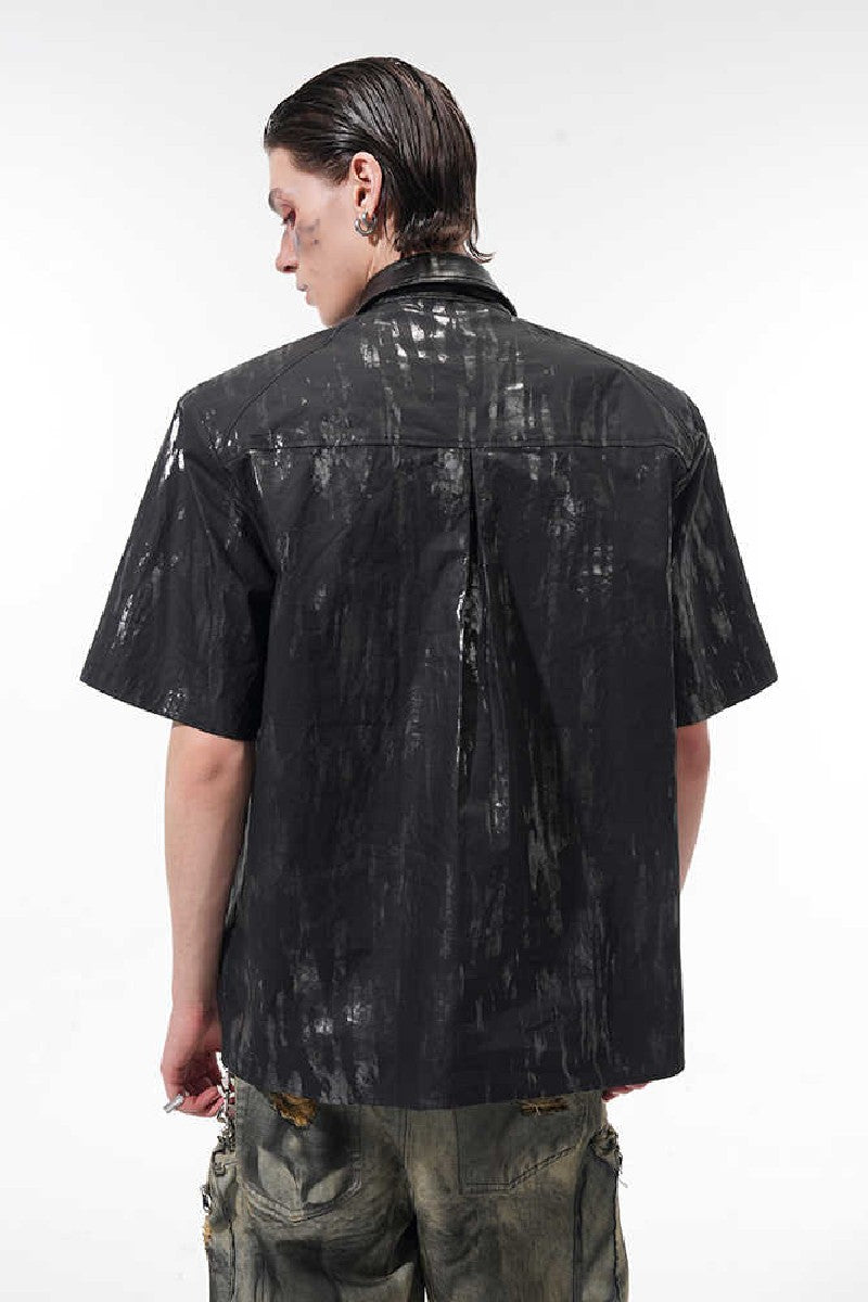 Metallic Padded Shoulder Shirt