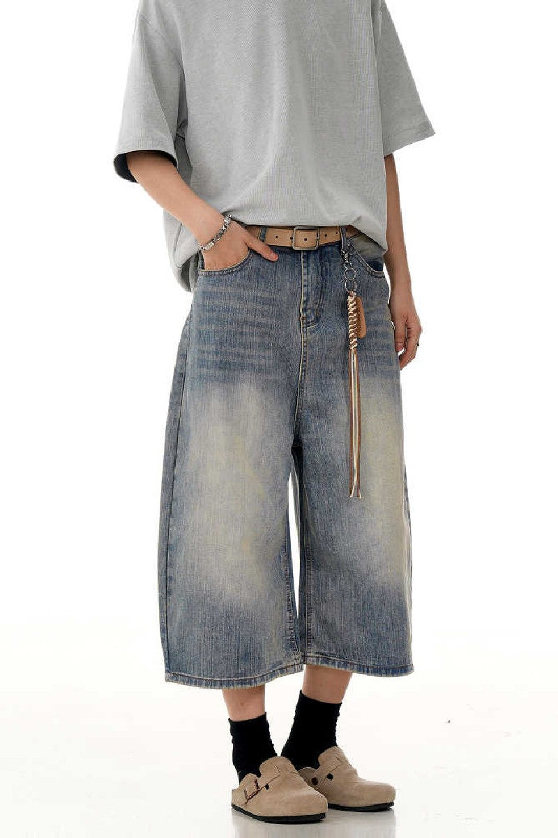 Blue Textured Jorts