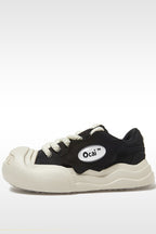 Black Smile Canvas Sneakers