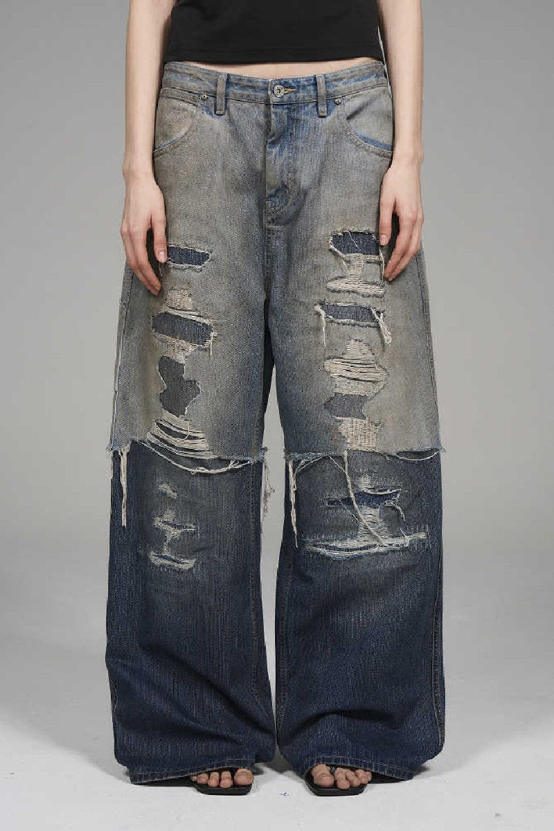 Double Layer Distressed Jeans