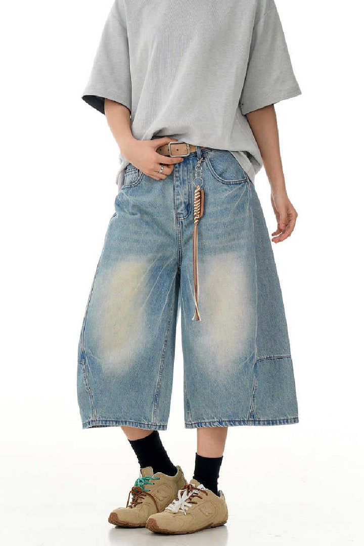 Ice Blue Distressed Blade Jeans