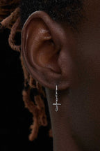 Minimal Cross Hoop Earrings