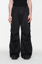 Pleated Elastic Waist Loose Casual Pants