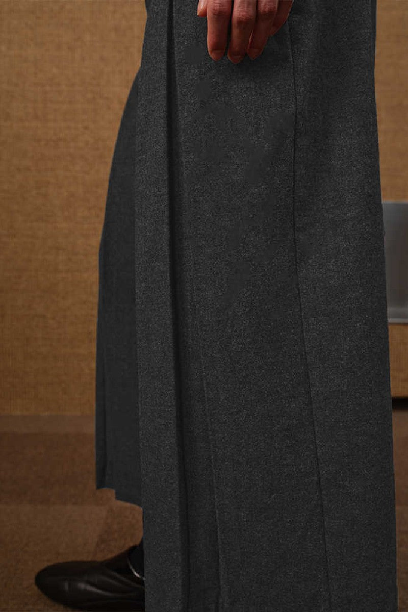 Pleated Cropped Twill Pants