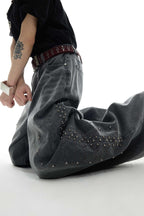 Washed Spine Studded Denim
