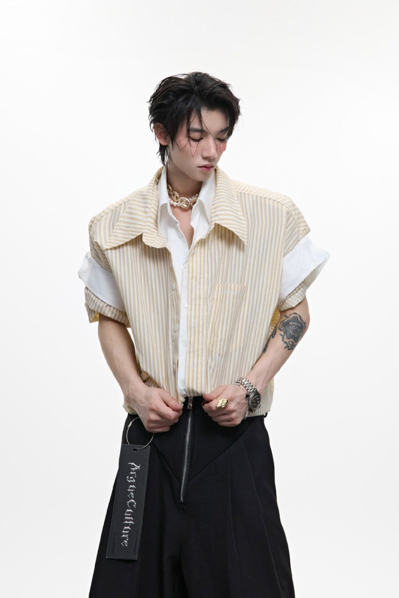 Layered Stripe Oxford Shirt