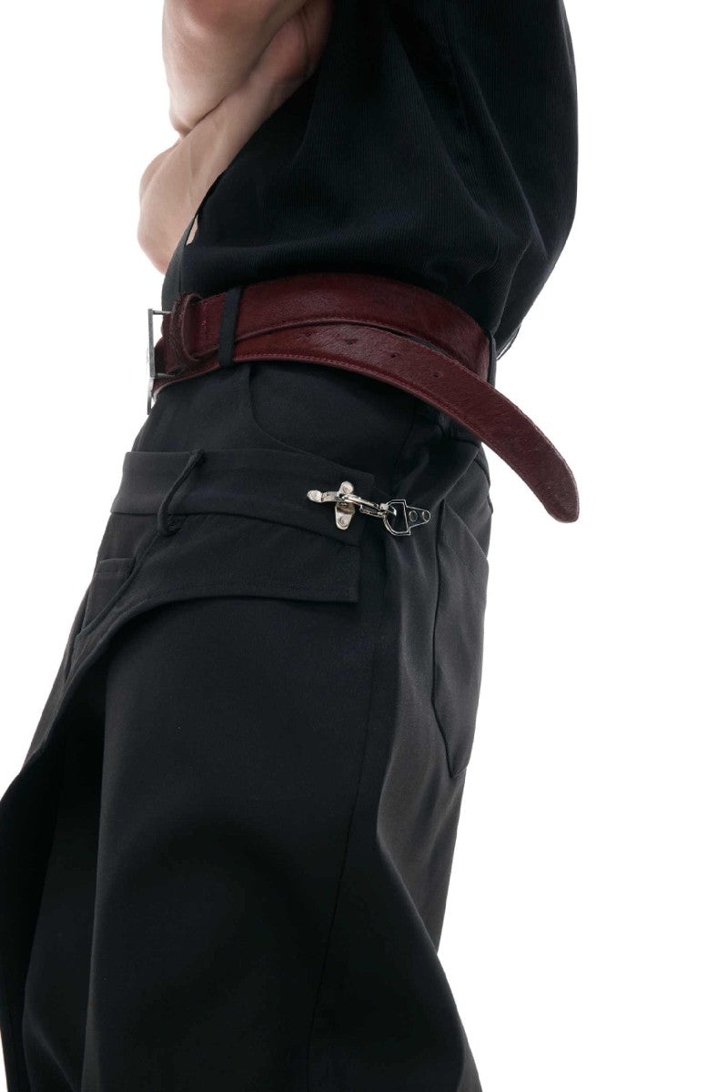 Layered Panel Straight Trousers