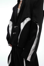 Deconstructed Textured Cropped Blazer