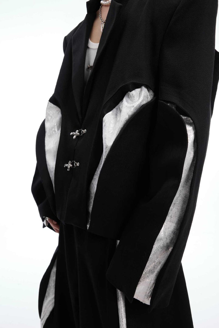 Deconstructed Textured Cropped Blazer