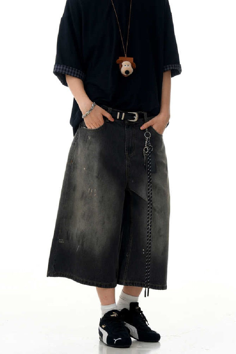 Splatter Blue Jorts