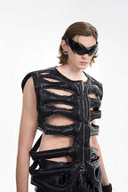 Skeleton Design Puffer Vest