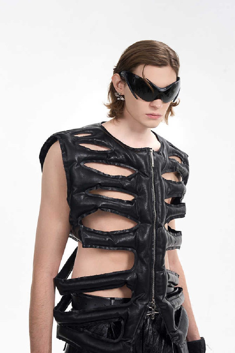 Skeleton Design Puffer Vest