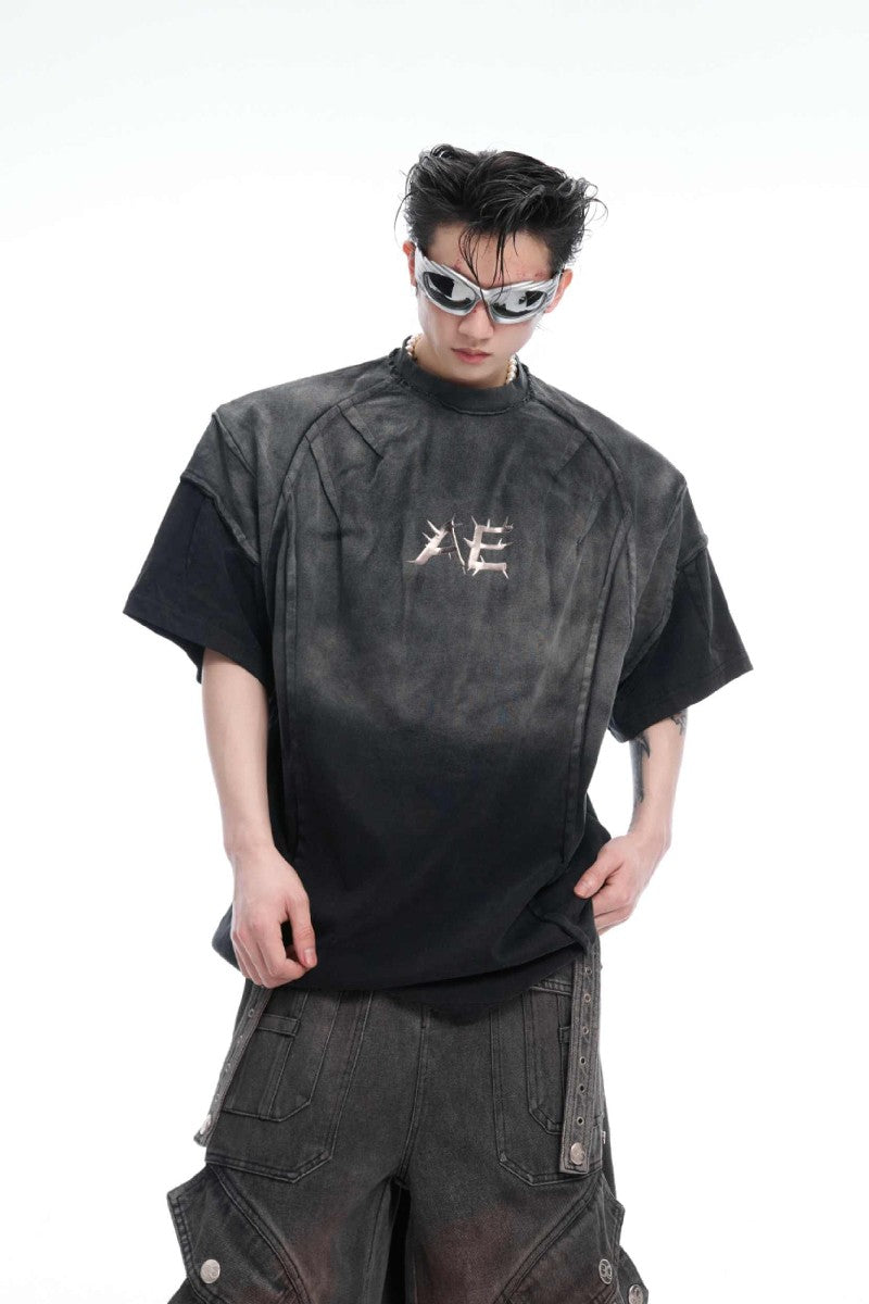 Vintage Washed Gradient Cotton Tee