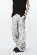 Distressed Cargo Pocket Jeans