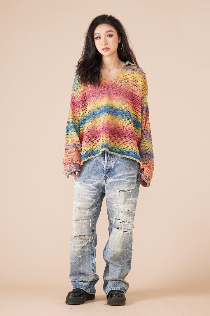 Striped Rainbow Sweater