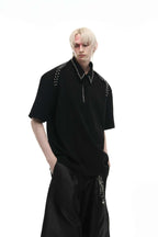 Metal Trim Studded Polo