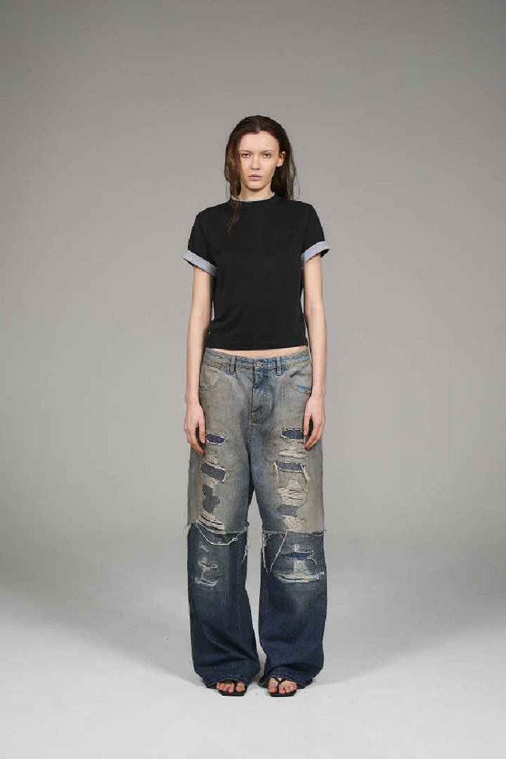 Layered Embroidery Graphic Tee