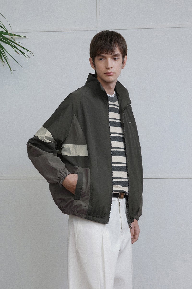 Vintage Color Block Sports Training Jacket