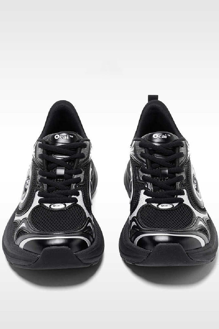 Black Silver Disk Runtech Sneakers