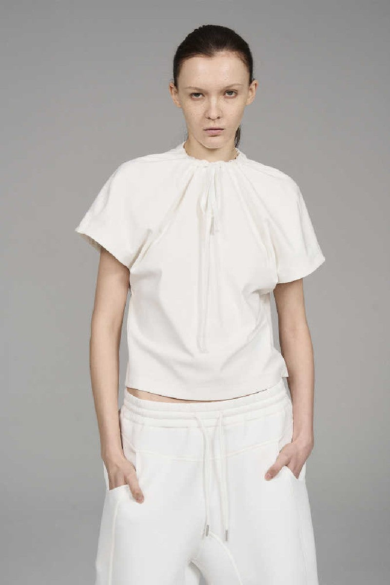 Drawstring Batwing Sleeve Tee