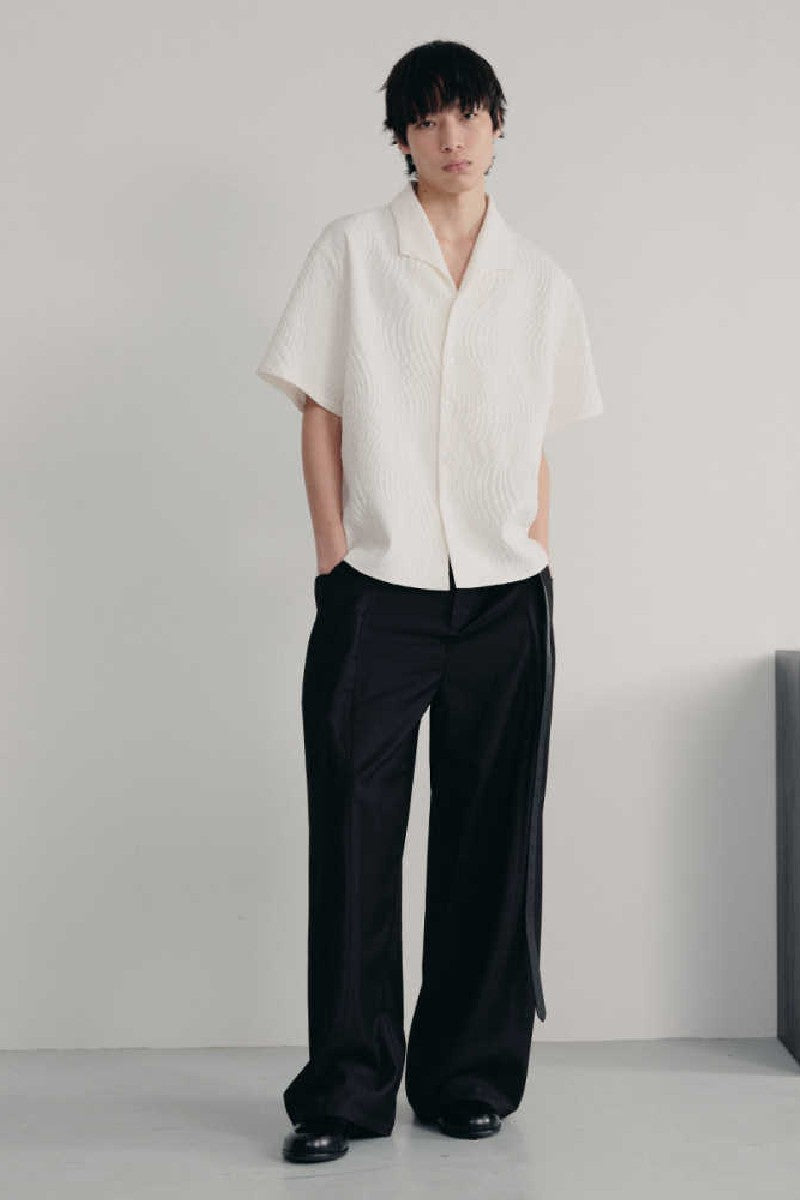 Seagull Collar Crinkle Shirt