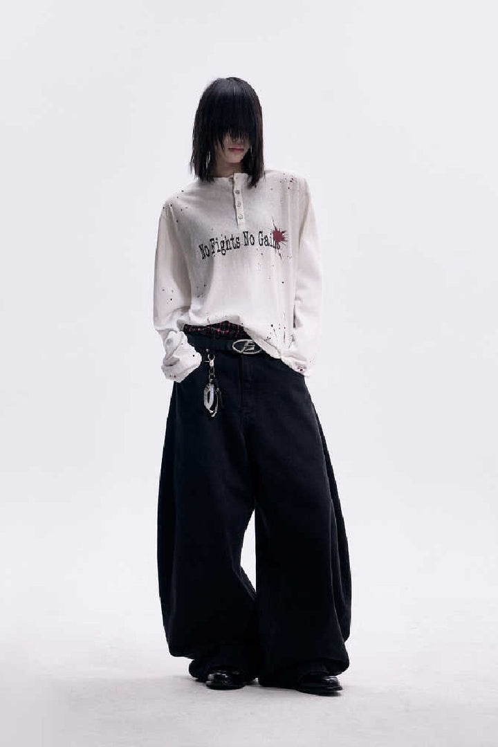 Distressed Ink Print Longsleeve Tee