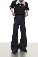 Embroidered Flare Dress Trousers